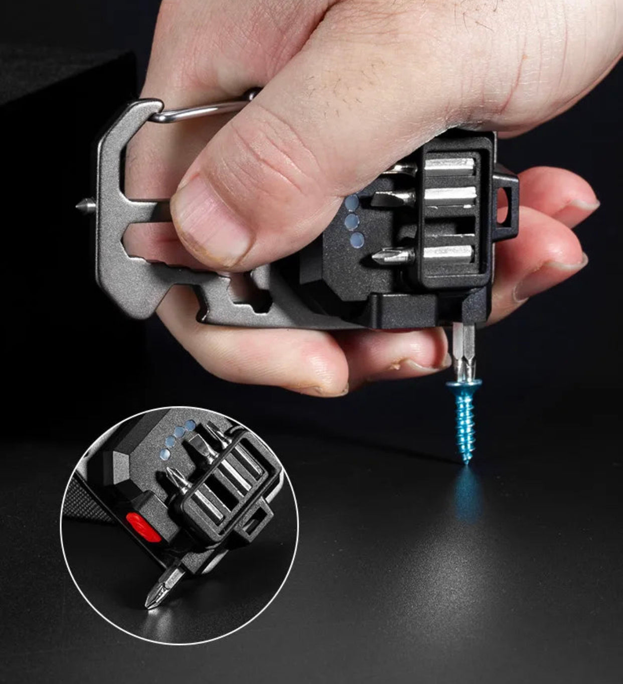 Multifunctional mini led keychain flashlight.