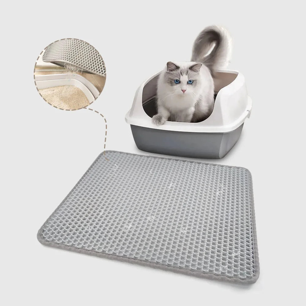 Double-layer cat litter mat