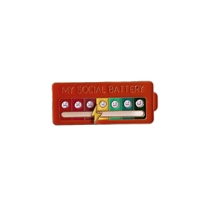 Mood Energy Brooch – Social Battery Pin