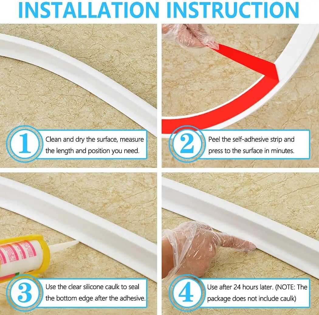Silicone Bathroom Water Stopper Blocker