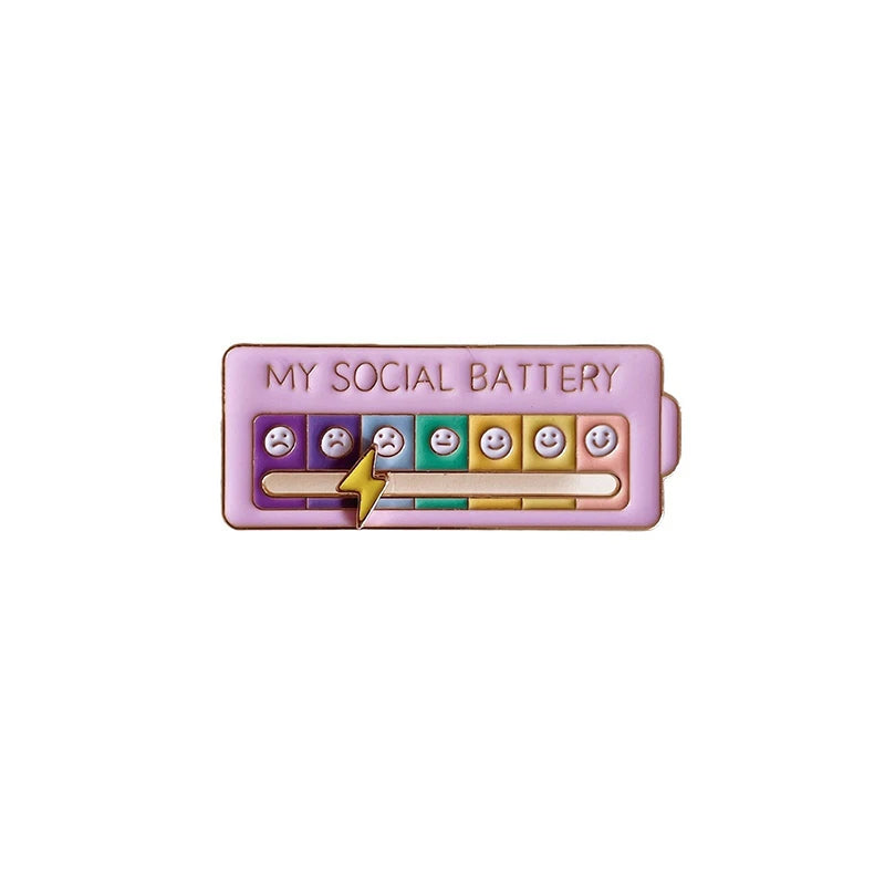 Mood Energy Brooch – Social Battery Pin