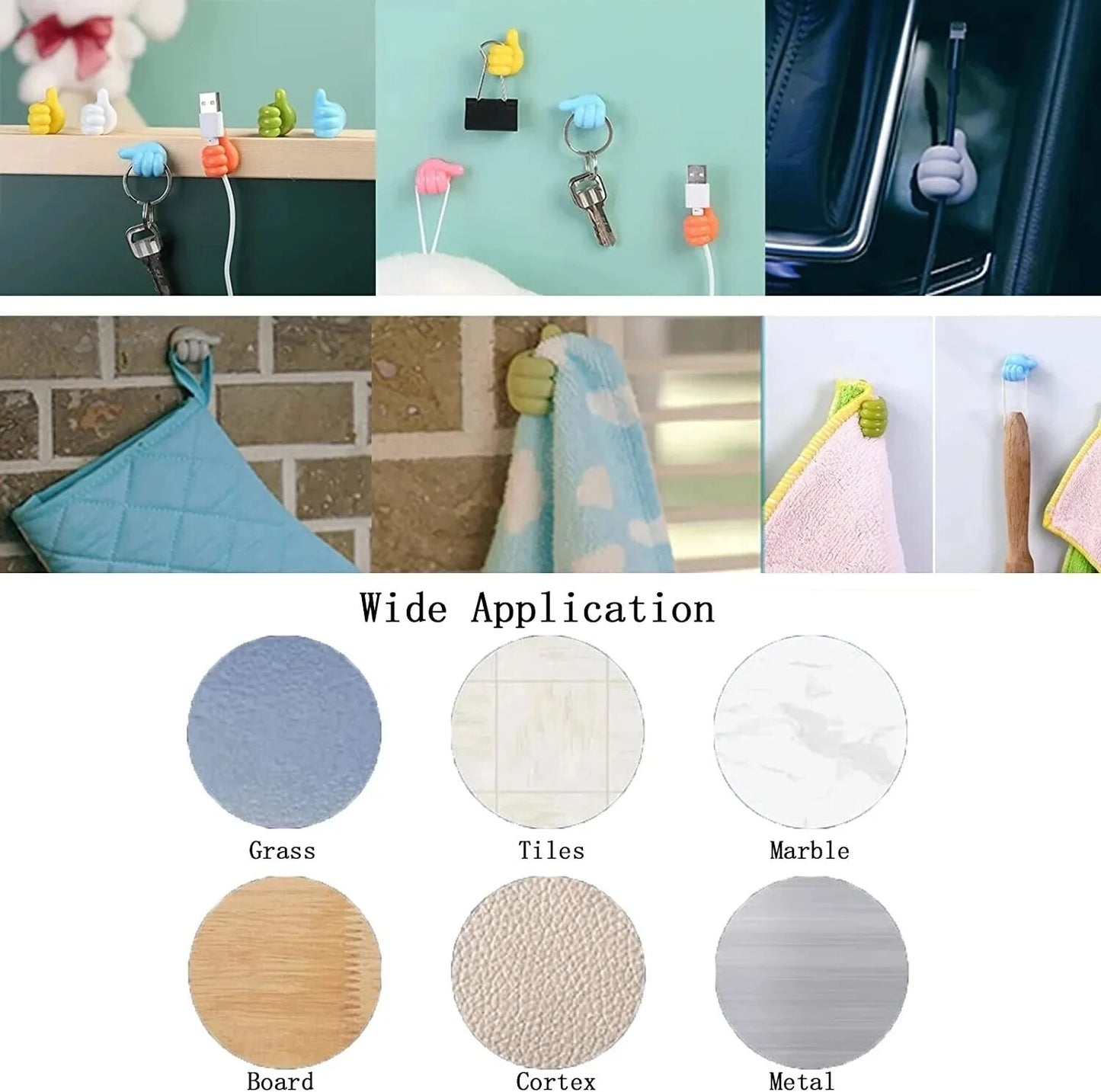 10Pcs Silicone Hook Wire Organizer