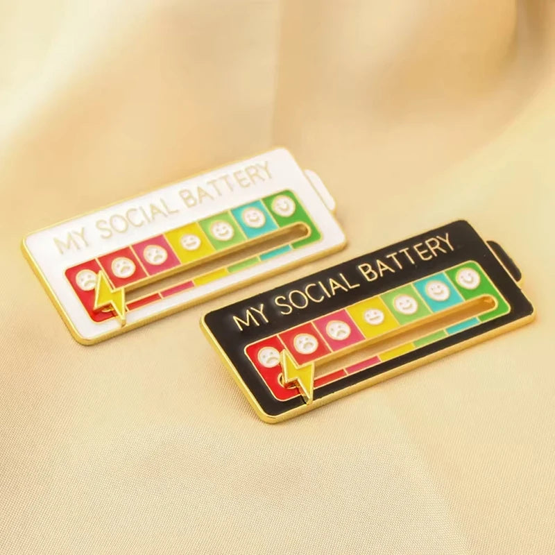 Mood Energy Brooch – Social Battery Pin