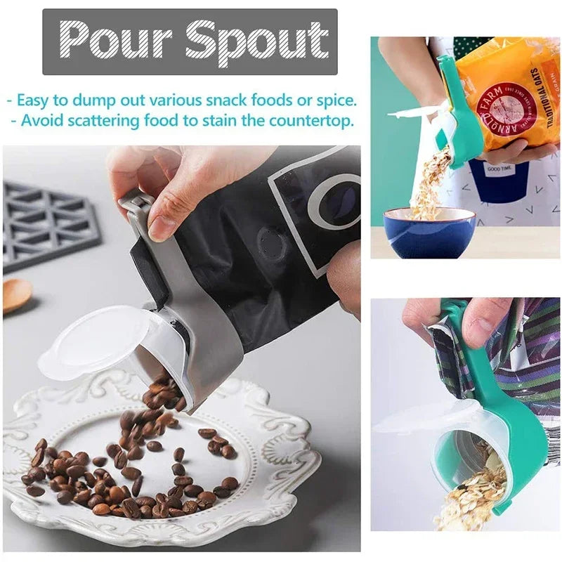 5PCS Food Bag Sealing Clips with Pour Spout