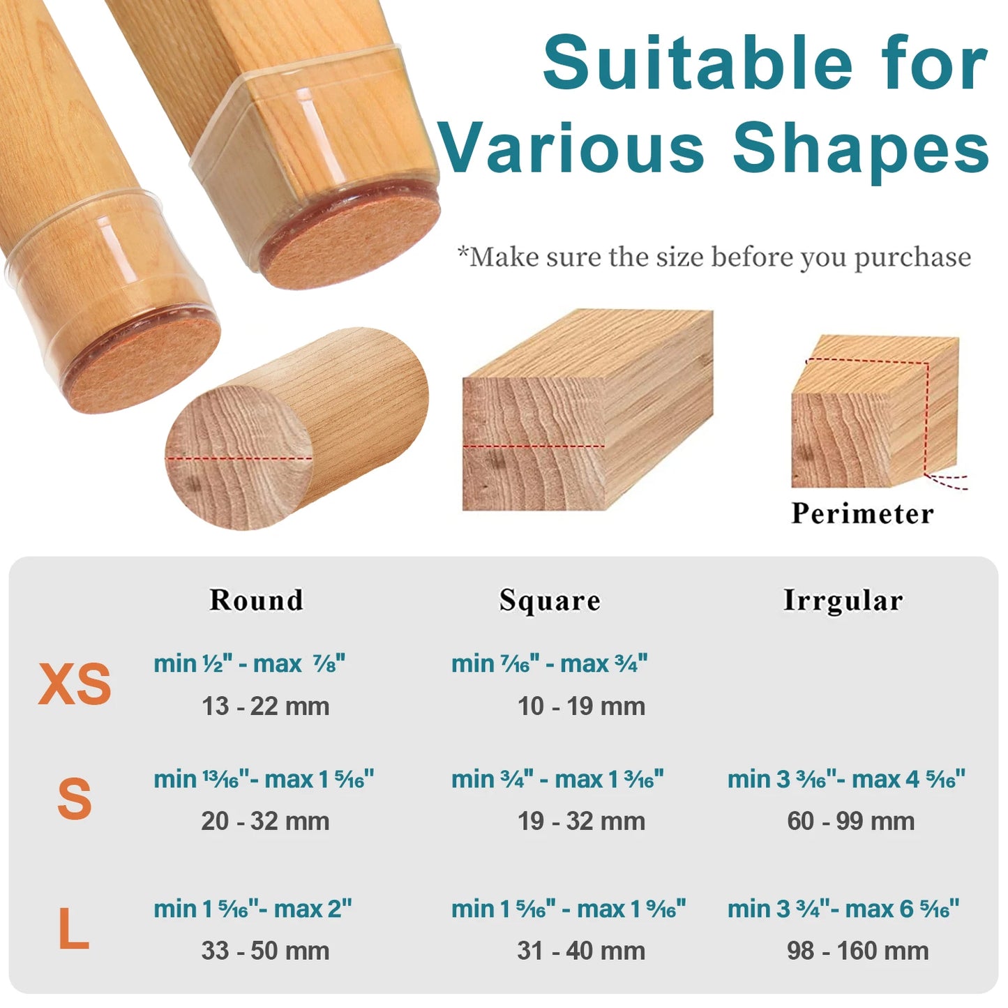 24 Pcs Chair Leg Protectors