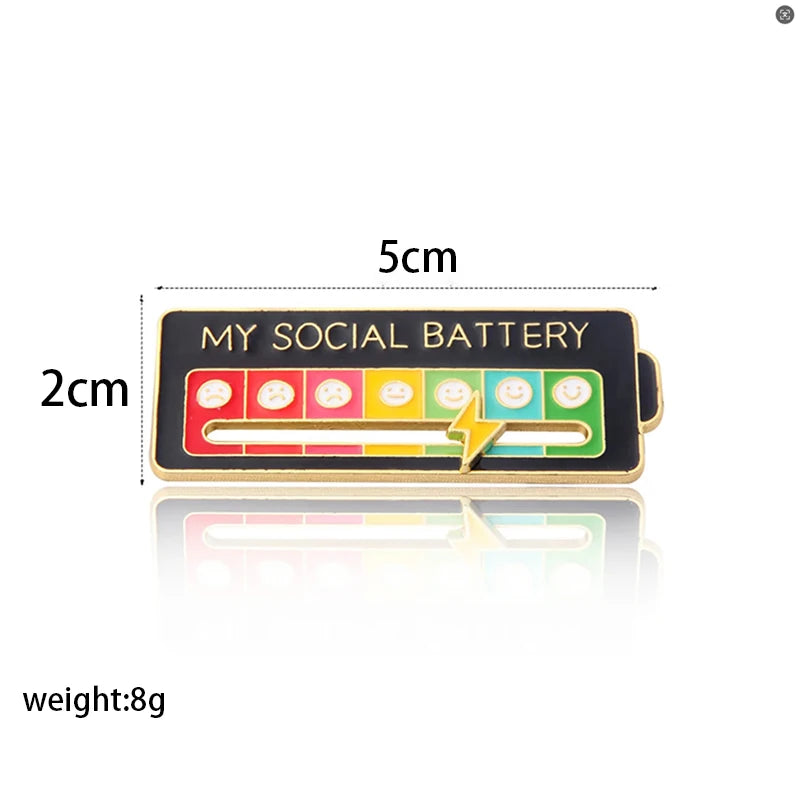 Mood Energy Brooch – Social Battery Pin