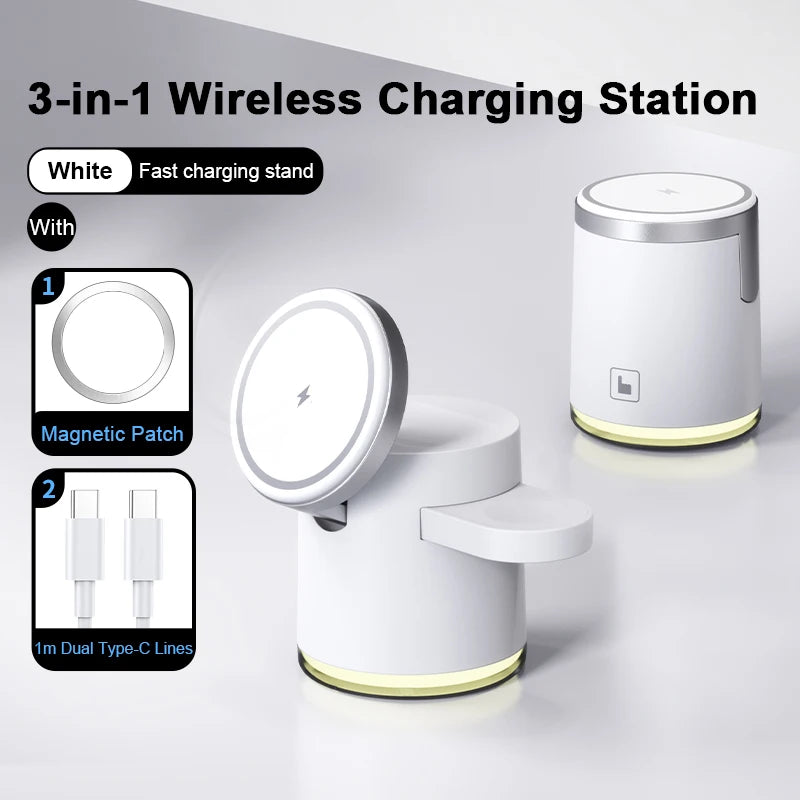 3-in-1 Wireless Fast Charging Station Stand