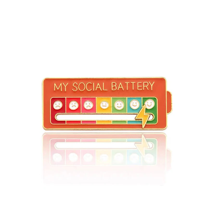 Mood Energy Brooch – Social Battery Pin