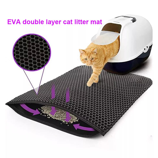 Double-layer cat litter mat