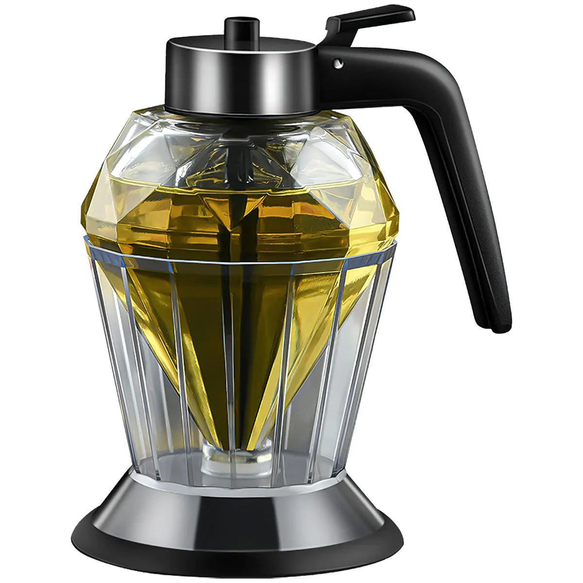 Diamond Shaped Glass Honey Dispenser