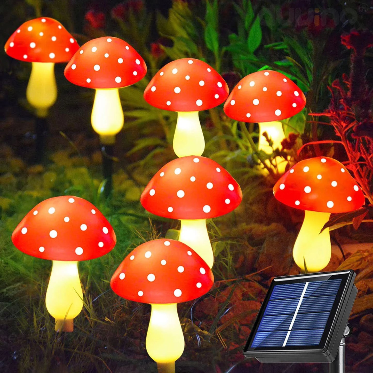 Solar Mushroom Garden Lights – Waterproof Outdoor Decor (8 Modes)