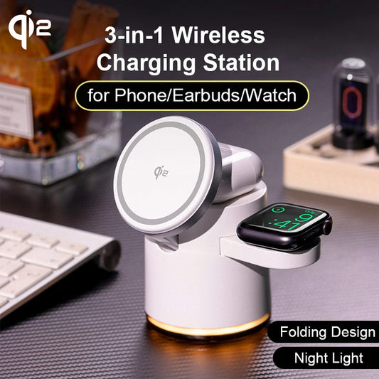 3-in-1 Wireless Fast Charging Station Stand