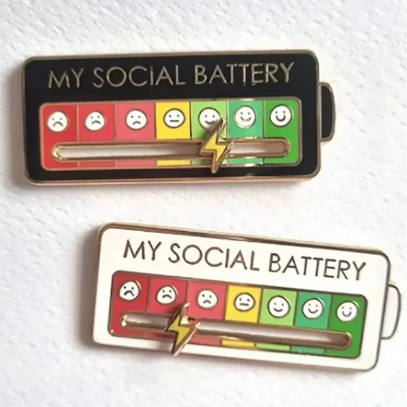 Mood Energy Brooch – Social Battery Pin