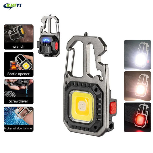 Multifunctional mini led keychain flashlight.