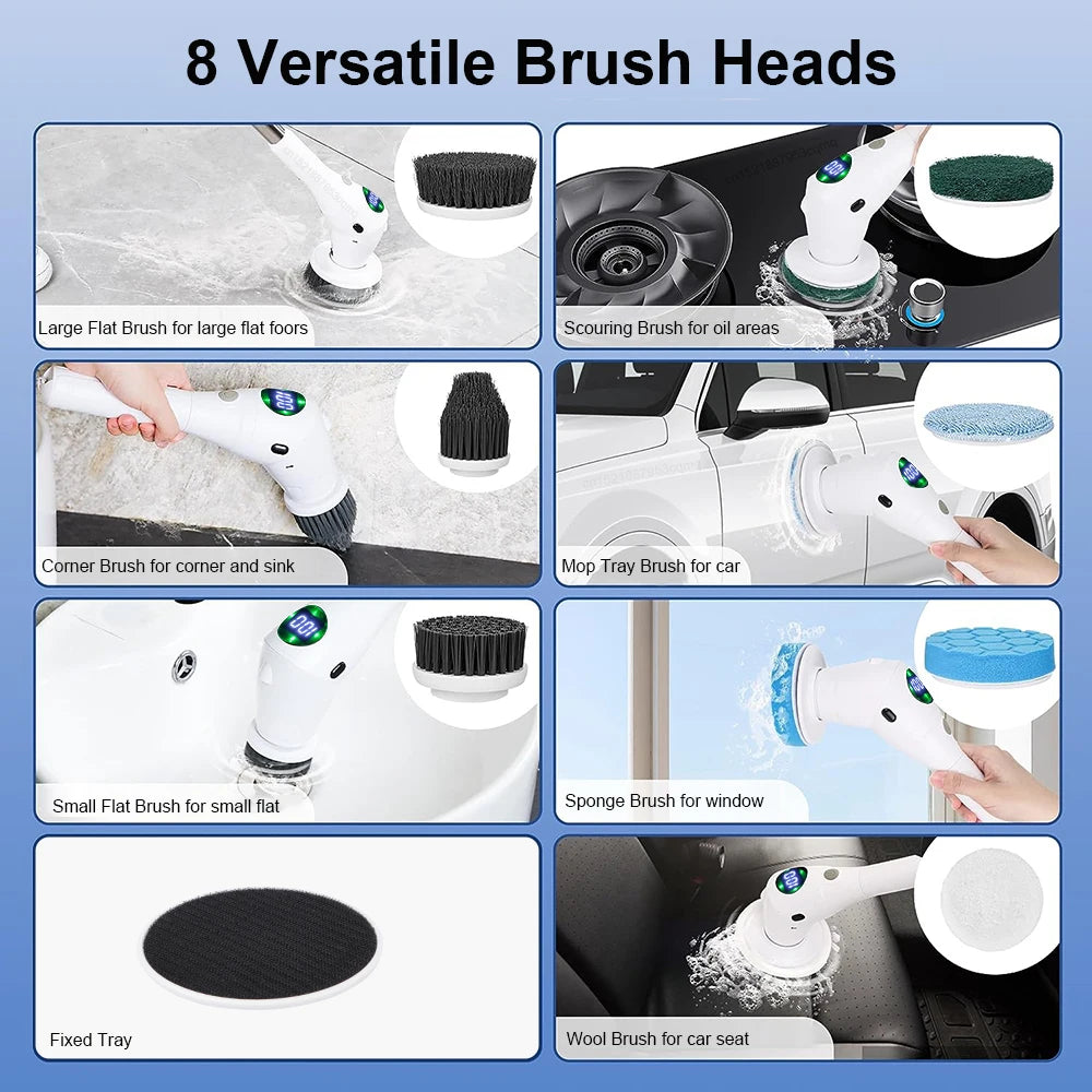 8 in 1 Multifunctional Electric Cleaning Brush