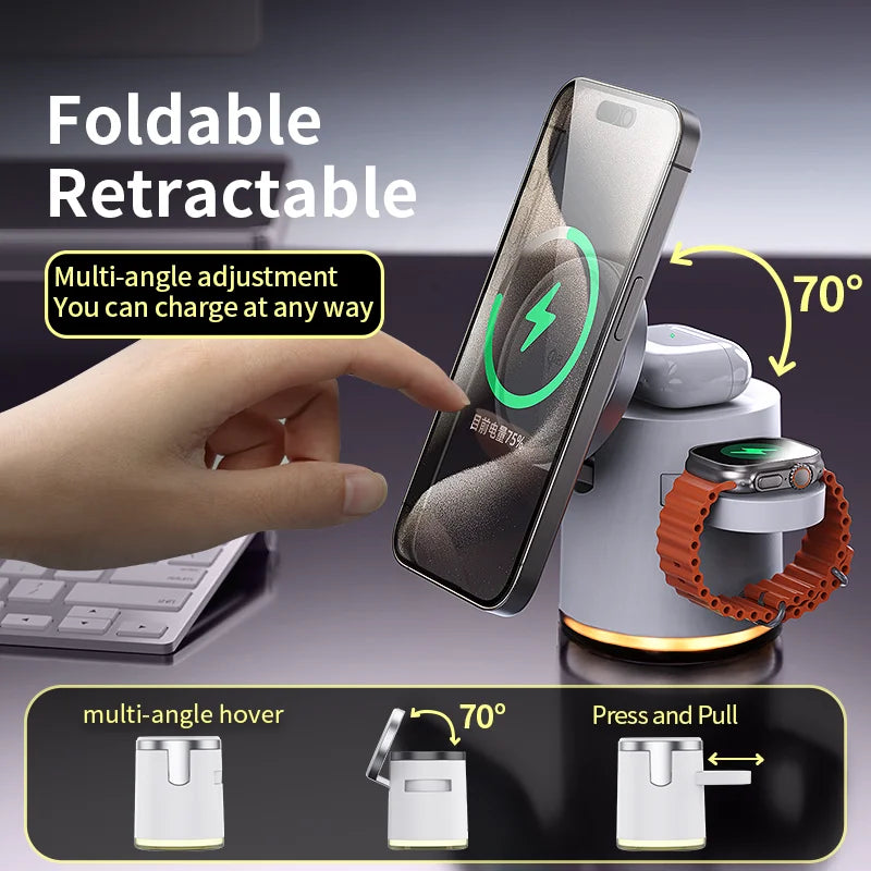 3-in-1 Wireless Fast Charging Station Stand