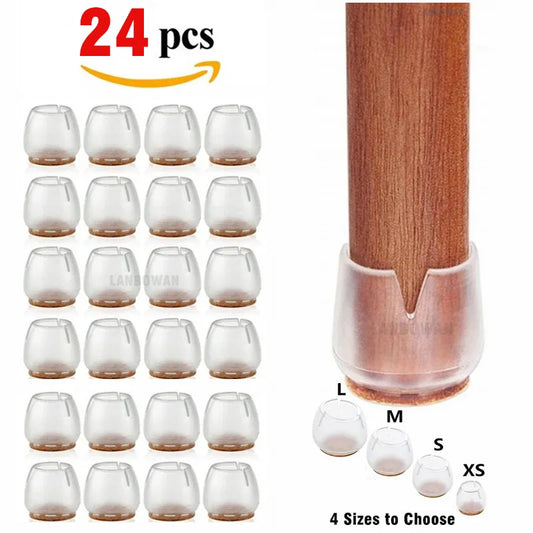 24pcs Silicone Chair Leg Protectors