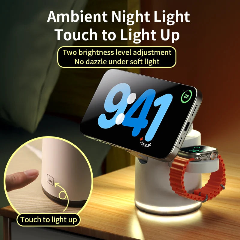 3-in-1 Wireless Fast Charging Station Stand