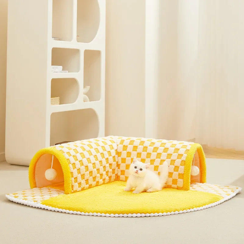Cute Cat Bed & Toy Tunnel