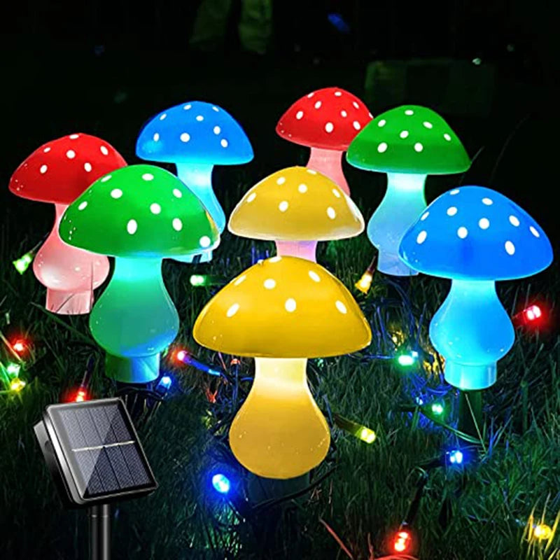 Solar Mushroom Garden Lights – Waterproof Outdoor Decor (8 Modes)