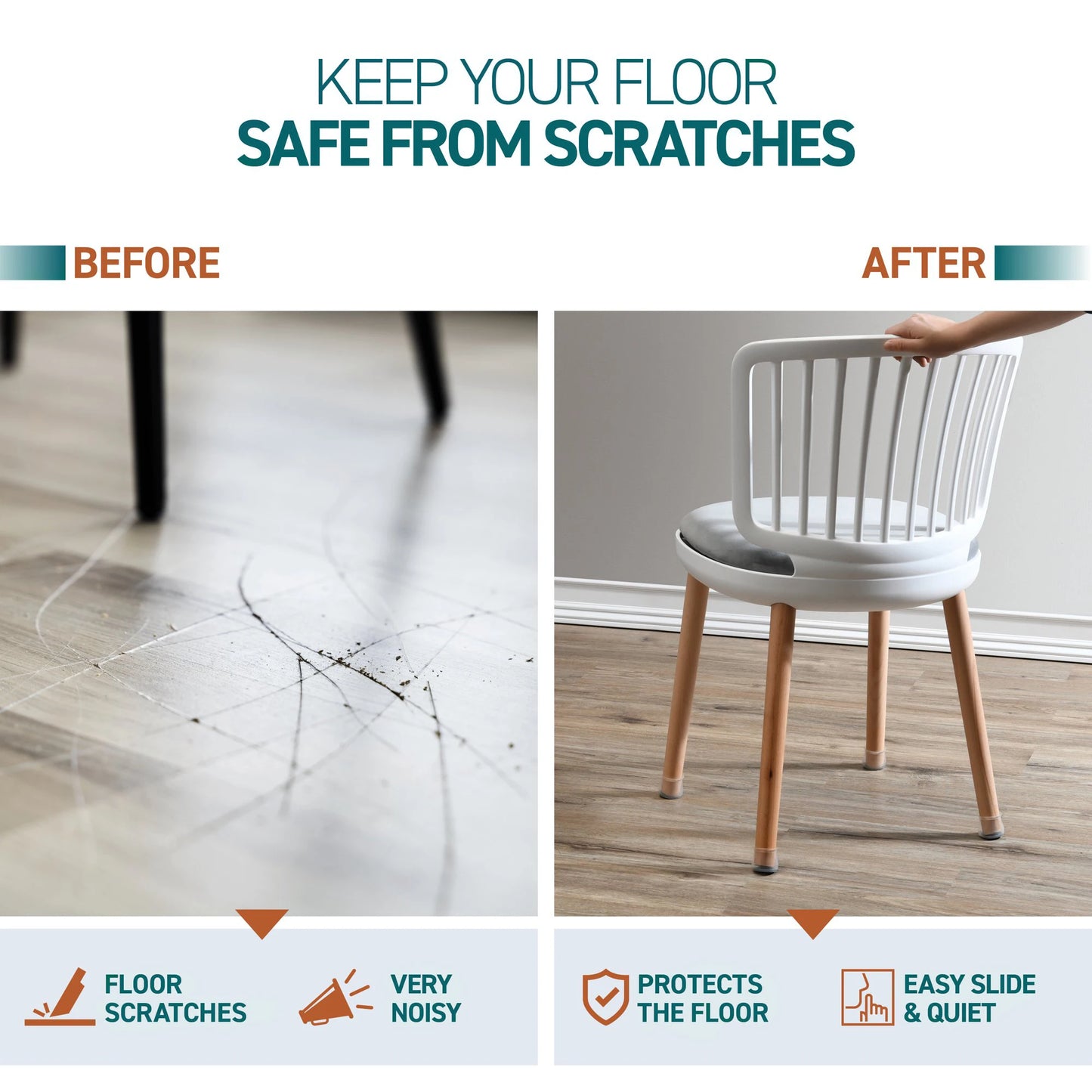 24 Pcs Chair Leg Protectors