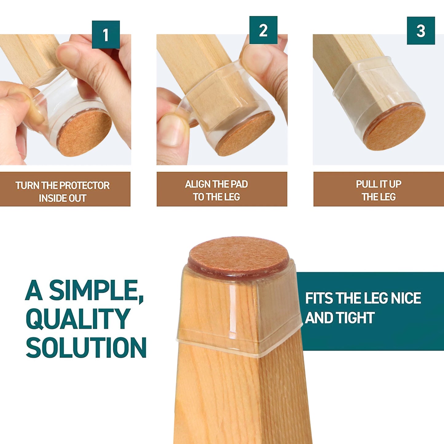 24 Pcs Chair Leg Protectors