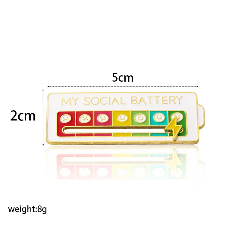 Mood Energy Brooch – Social Battery Pin
