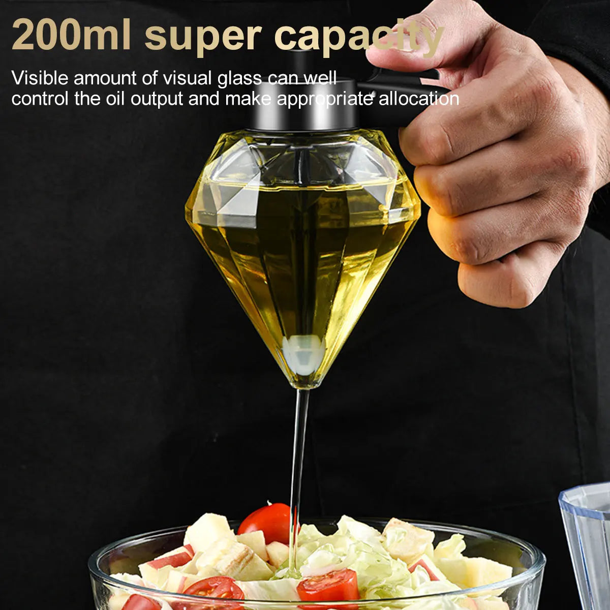Diamond Shaped Glass Honey Dispenser